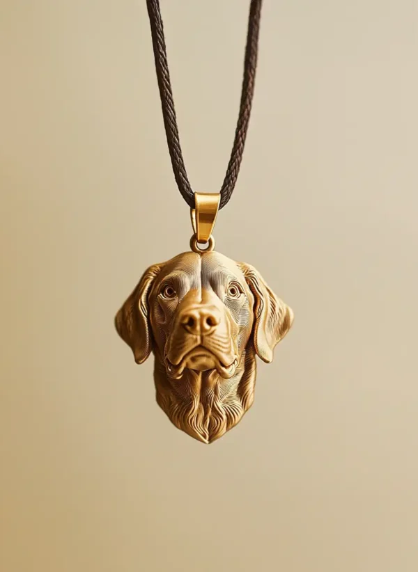 Colgante de cuerda con cabeza bañado en oro 18k