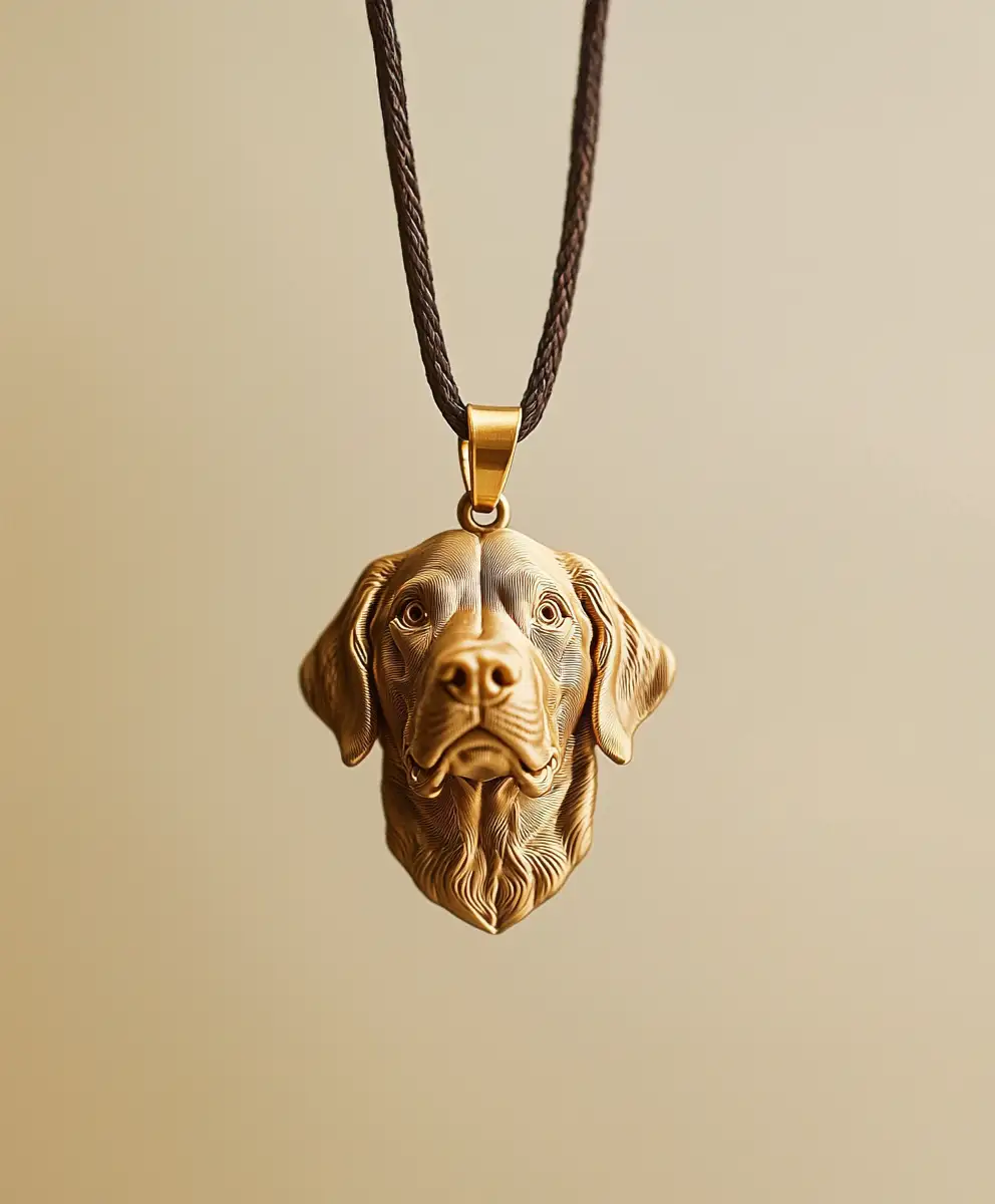 Colgante de cuerda con cabeza bañado en oro 18k