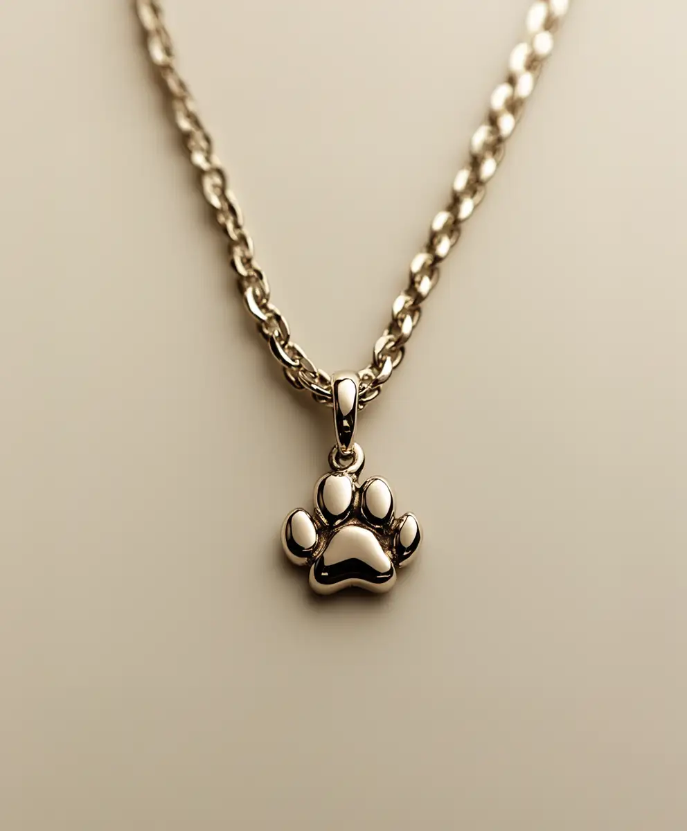 Colgante de plata con huella bañado en plata