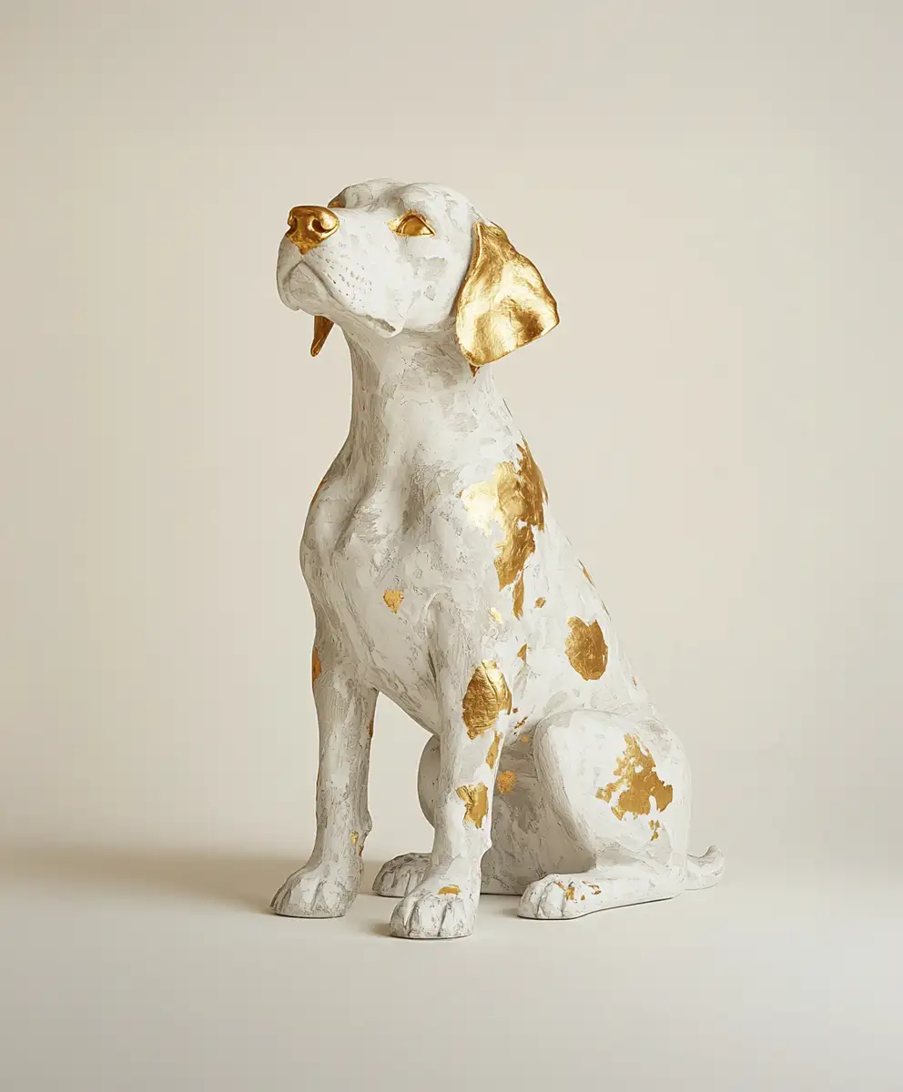 Escultura en yeso y pan de oro