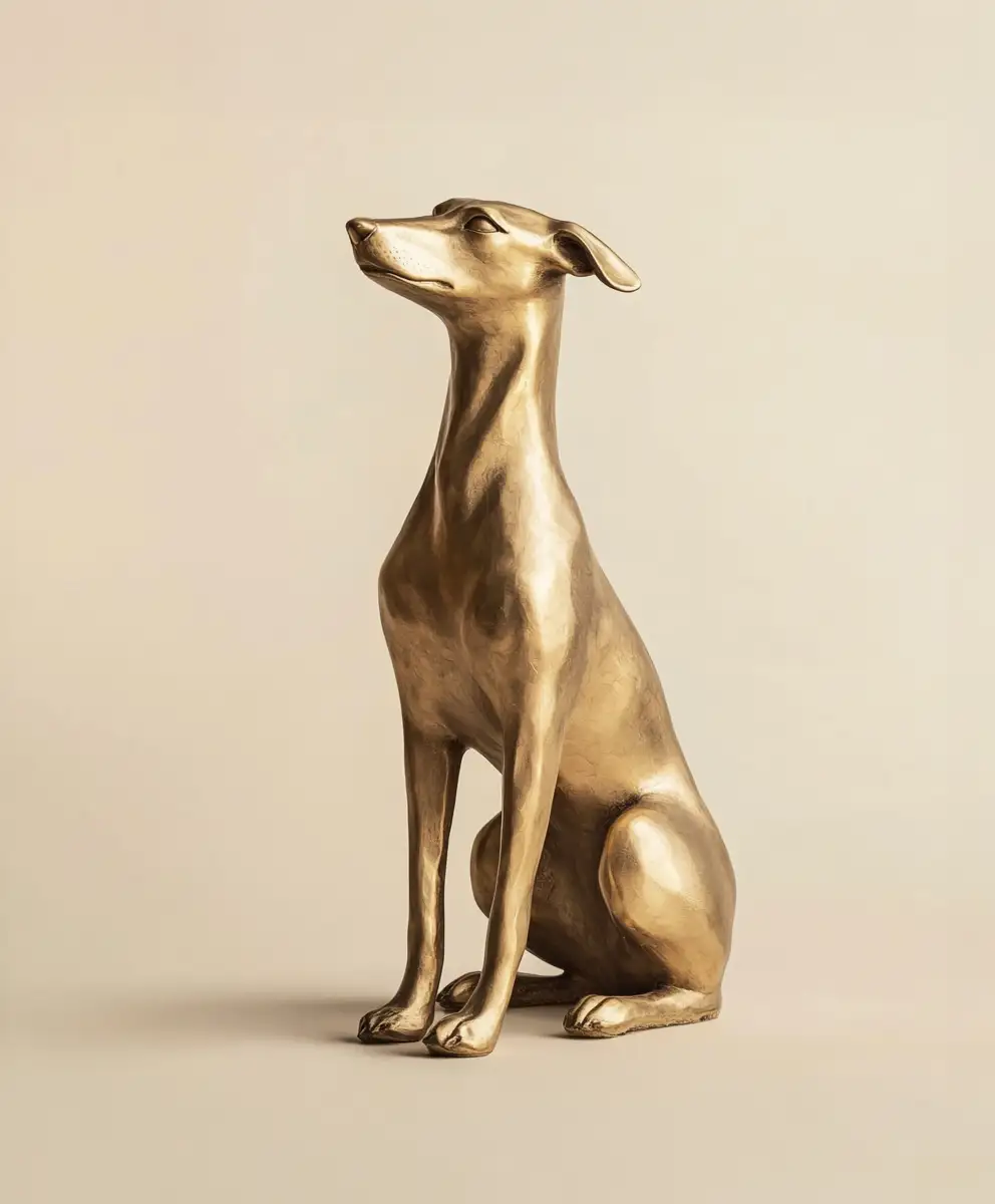 Escultura en latón bañado en oro