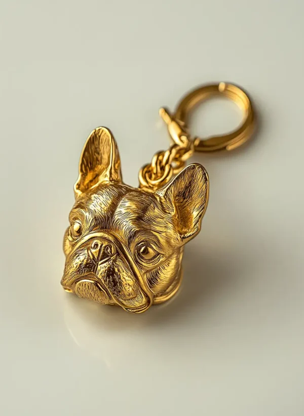 Llavero con Cabeza baño en oro 18k
