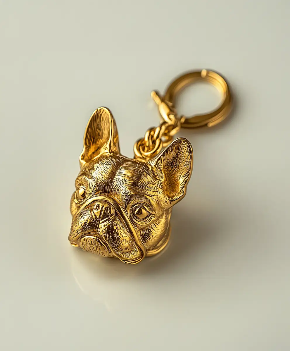 Llavero con Cabeza baño en oro 18k