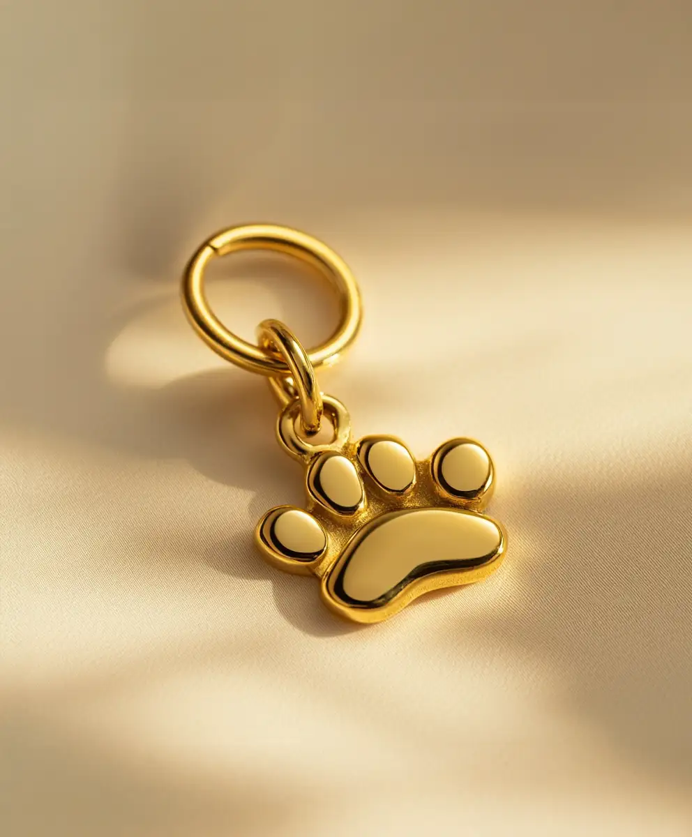 Llavero Huella baño en oro 18k